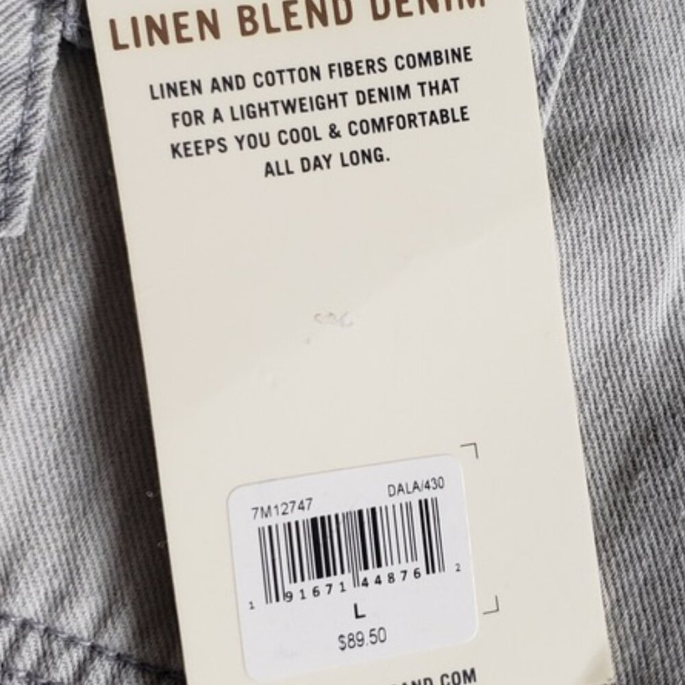 Lucky Brand Denim Jacket Mens L Gray Linen Blend Oakland NWT - Picture 6 of 6